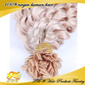 2015 mode blonde cheveux brésiliens ongles pointe de cheveux extension